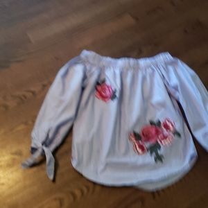 Off the shoulder striped top